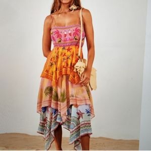 FarmRio Mixed Scarves Layered Midi😍